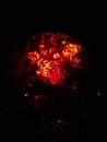 Burning fire on black coal natural Royalty Free Stock Photo
