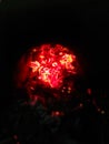 Burning fire on black coal natural Royalty Free Stock Photo