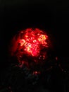 Burning fire on black coal natural Royalty Free Stock Photo