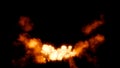 Burning fire bursting infernal effect, isolated - object 3D rendering