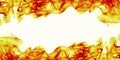 Burning fire flame frame on white background Royalty Free Stock Photo
