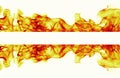 Burning fire flame frame on white background Royalty Free Stock Photo