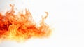 burning fire of flame and spark on white background.generative ai Royalty Free Stock Photo