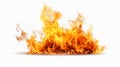 burning fire of flame and spark on white background.generative ai Royalty Free Stock Photo