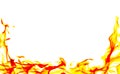 Burning fire flame on white background Royalty Free Stock Photo
