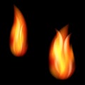 Burning fire flames on black background Royalty Free Stock Photo