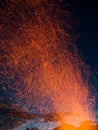Burning fire with flying sparks Royalty Free Stock Photo