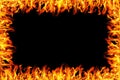 burning fire frame Royalty Free Stock Photo