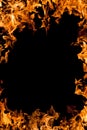 Burning fire frame Royalty Free Stock Photo