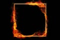 Burning Fire Frame or Blazing Inferno Abstract Border