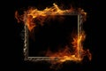 Burning Fire Frame or Blazing Inferno Abstract Border