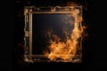 Burning Fire Frame or Blazing Inferno Abstract Border