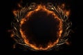 Burning Fire Frame or Blazing Inferno Abstract Border