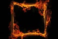 Burning Fire Frame or Blazing Inferno Abstract Border