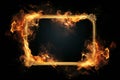 Burning Fire Frame or Blazing Inferno Abstract Border