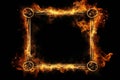 Burning Fire Frame or Blazing Inferno Abstract Border