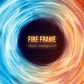 Burning fire frame. Vector Fiery Background Royalty Free Stock Photo