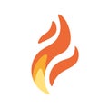 Burning fire icon. Hot flame tongues. Heat, flammable symbol. Warning, caution and danger pictogram, inflammable sign