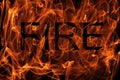 Burning fire illustration with the word fire Royalty Free Stock Photo