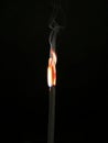 Burning fire incense sticks black background,praying or worship Buddha or Hindu gods,something to respect,belief traditional