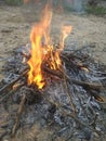 Burning fire photo of the winter feeling is a fundamental part Royalty Free Stock Photo
