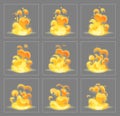 Burning fire special effect animation frames