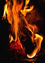 Burning fire wood fuelwood Royalty Free Stock Photo