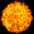 Burning fireball on dark background for graphic design purpose