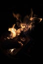Burning firewood. Kostrick