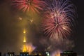 Burning of fireworks during the Reveillon in Brazil