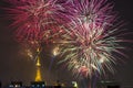 Burning of fireworks during the Reveillon in Brazil Royalty Free Stock Photo
