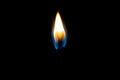 Burning flame on a black matchstick Royalty Free Stock Photo