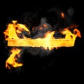 Burning and flame font hyphen symbol Royalty Free Stock Photo