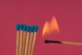 Burning Flame Matchstick Royalty Free Stock Photo