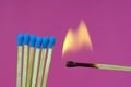 Burning Flame Matchstick Royalty Free Stock Photo