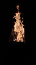 Burning flame of wood fire, black background Royalty Free Stock Photo