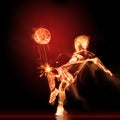 Burning footballer Royalty Free Stock Photo