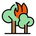 Burning forest icon vector flat Royalty Free Stock Photo