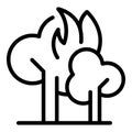 Burning forest icon, outline style Royalty Free Stock Photo