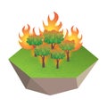 burning forest. Vector illustration decorative design Royalty Free Stock Photo