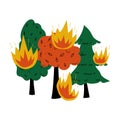 Burning Forest Wildfire Disaster Ecological Problem Vector Illustration Royalty Free Stock Photo