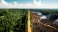 Burning Forests: The Devastating Impact of Deforestation. Generative AI