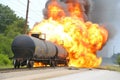 Burning Fury: Train Accident and Toxic Substance Inferno.