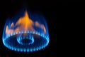 Burning gas burner in the darkness blur detail Royalty Free Stock Photo