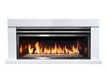 Burning gas fireplace isolated on white background Royalty Free Stock Photo