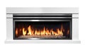 Burning gas fireplace isolated on white background Royalty Free Stock Photo