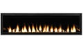 Burning gas fireplace isolated on white background Royalty Free Stock Photo