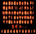 Burning German alphabet with umlauts