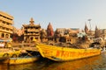 Burning Ghat at Varanasi, India. Royalty Free Stock Photo