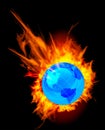 Burning globe earth Royalty Free Stock Photo